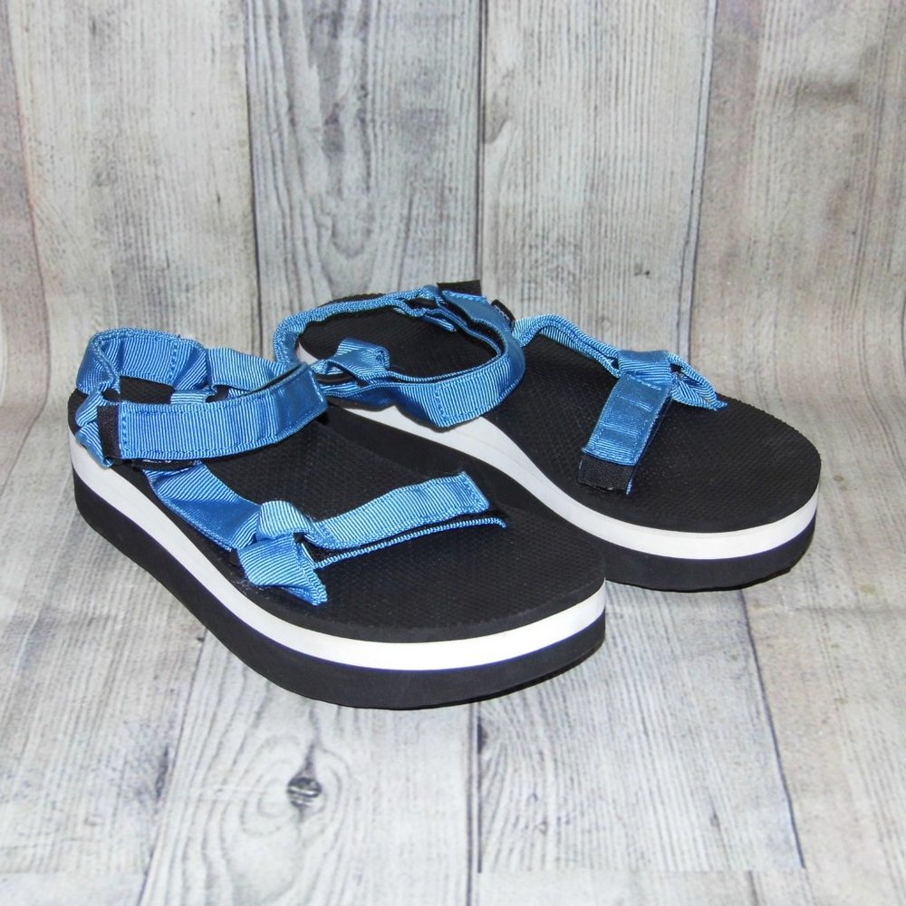 TEVA Flatform Universal Blue Platform Sandals Womens Size 10
